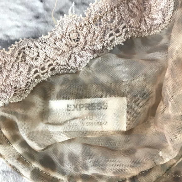Vintage Express Sheer Bra Nude Leopard Print EUC Sz 34B - Picture 2 of 4
